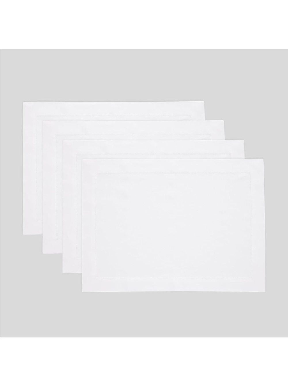 NEW Solino Home 100% European Flax Linen Placemats Set of 4, White